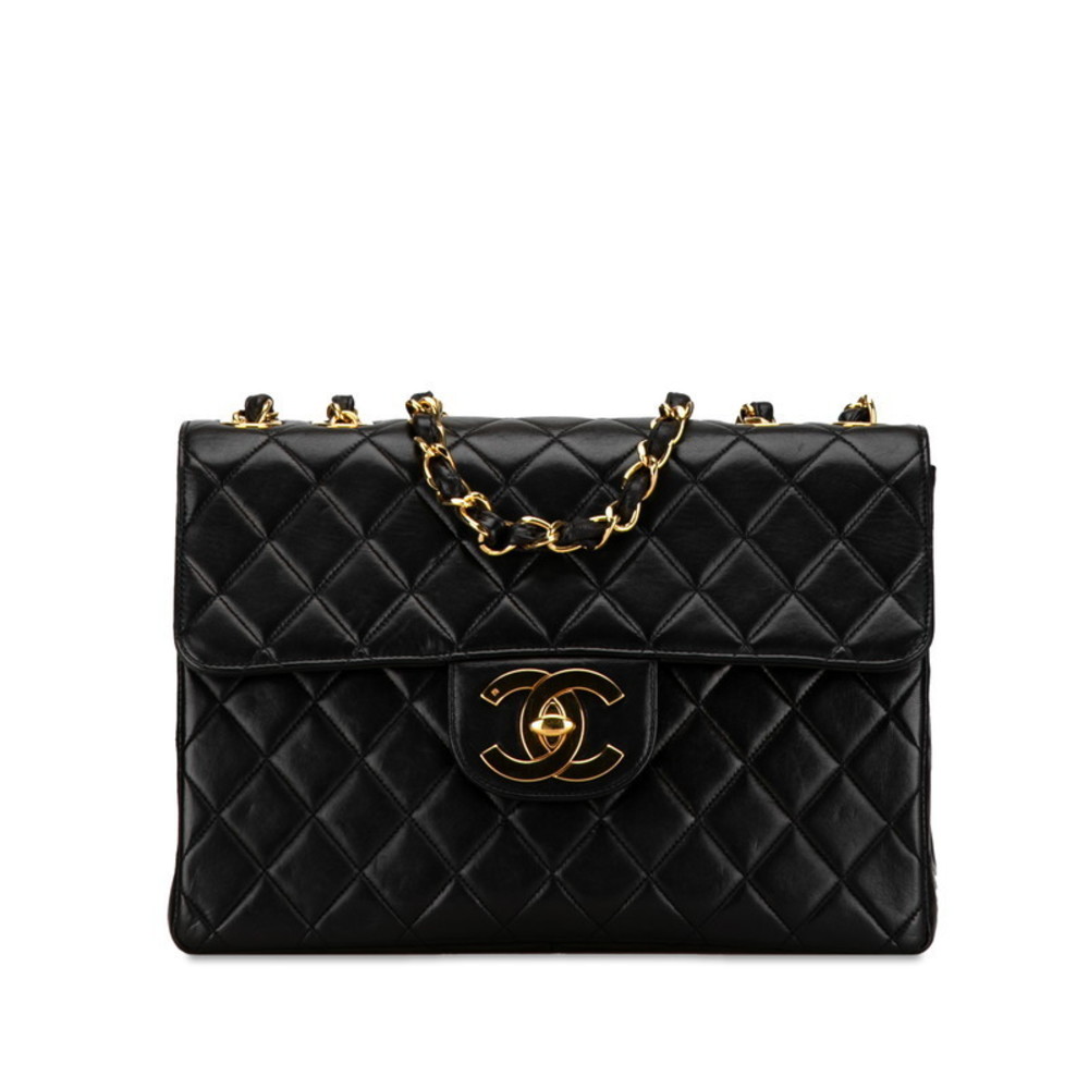 Chanel Matelasse 30 Coco Mark Shoulder Bag Lambskin Black